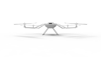 3d rendering of a drone isolated in white background
