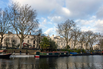 Little Venice in London, Paddington on a winter day