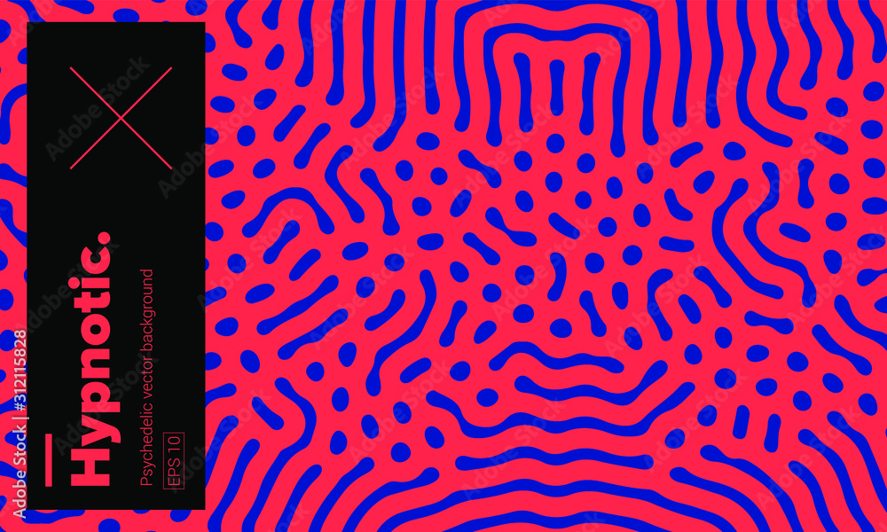 Aufkleber Psychedelic abstract background made by generative algorithm: Reaction-diffusion or Turing pattern formation.