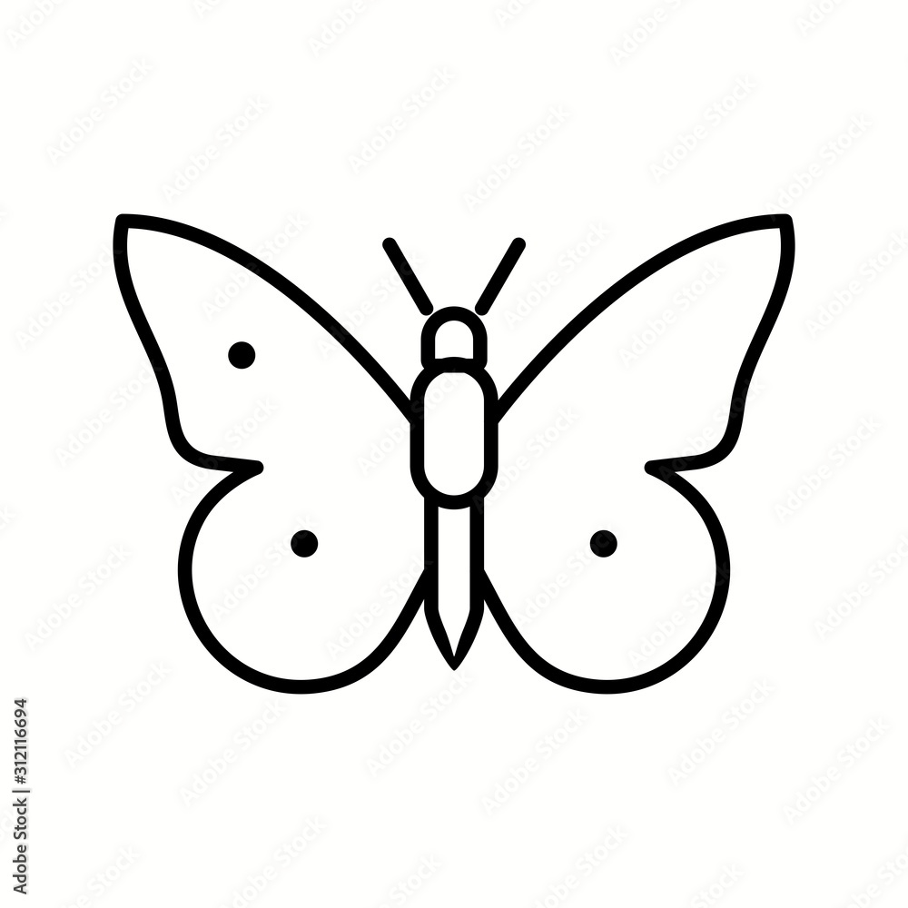 Poster Unique Butterfly Line Vector Icon