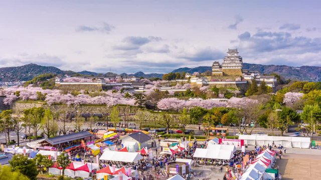 Himeji, Japan Springtime time lapse with the castle.