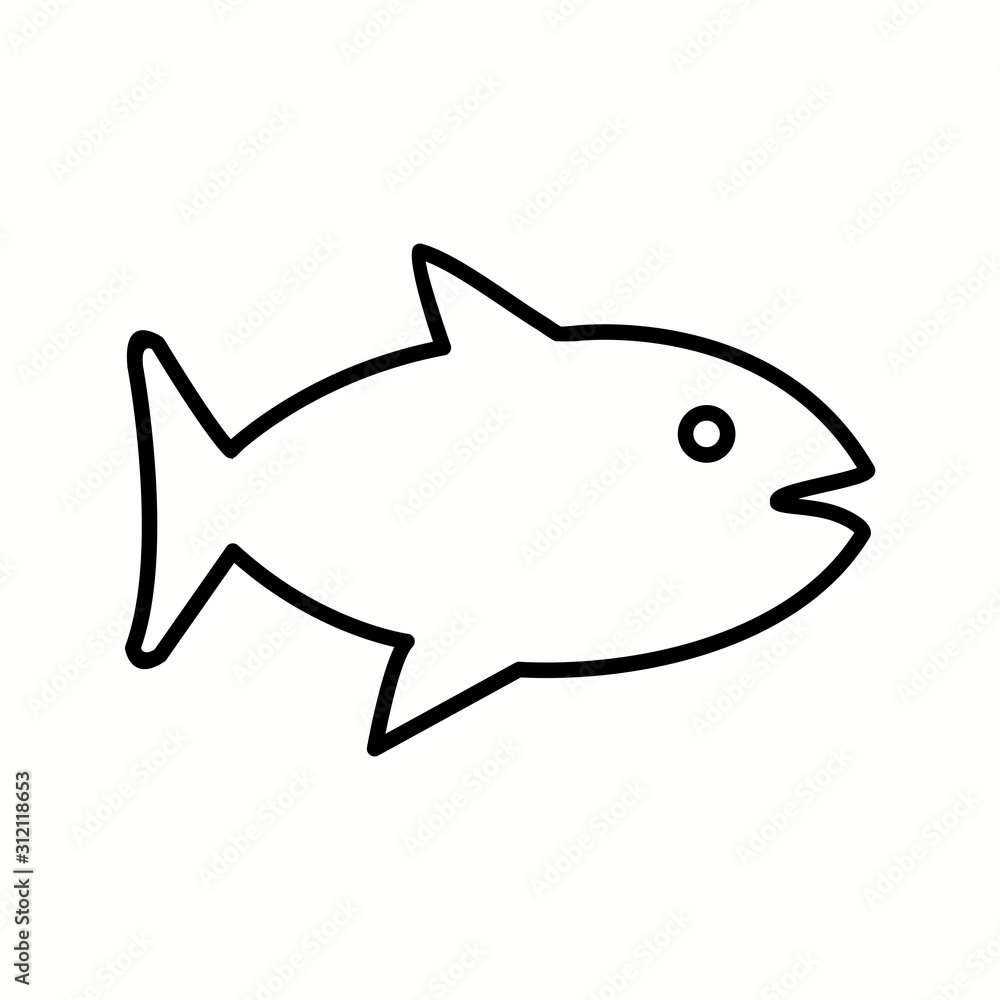 Poster unique fish vector line icon