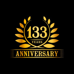 133 years logo design template. Anniversary vector and illustration template.