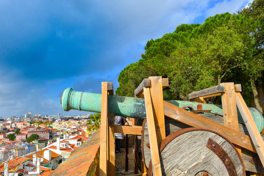 Kanone auf der Castelo de S&atilde;o Jorge, Lissabon