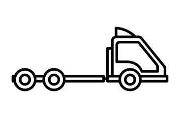 container truck head transport icon thick line