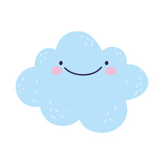 baby shower cute blue cloud cartoon