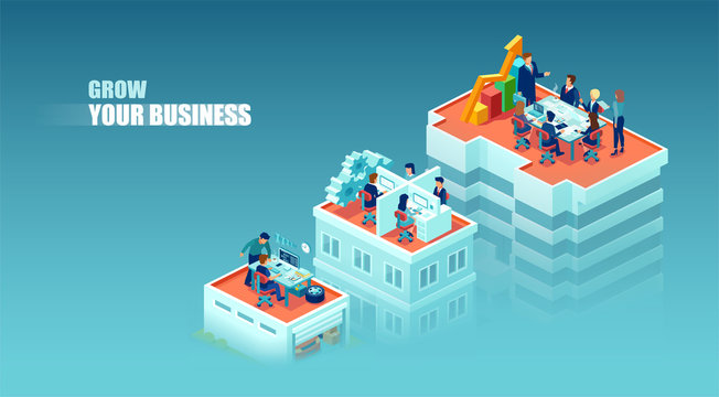 Vector concept of a business growth and success