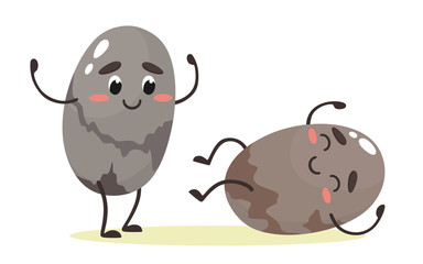 Cartoon and funny chia seeds. Vector characters in cartoon flat style on a white background.