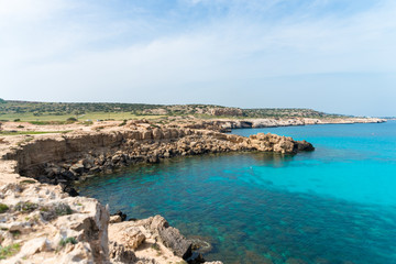 Fototapeta na wymiar Cliff at the Mediterranean sea shore