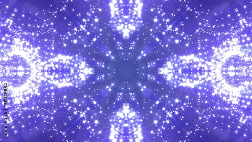 Poster purple moving kaleidoscope pattern. abstract animated background. 3d render