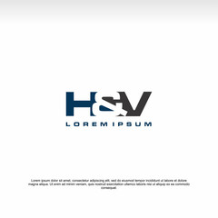 Initial letter logo, H&V logo, template logo