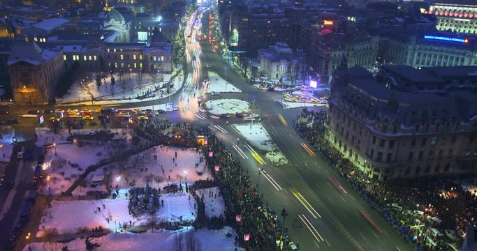 Bucharest City Center Skyline Time Lapse In Rush Hour