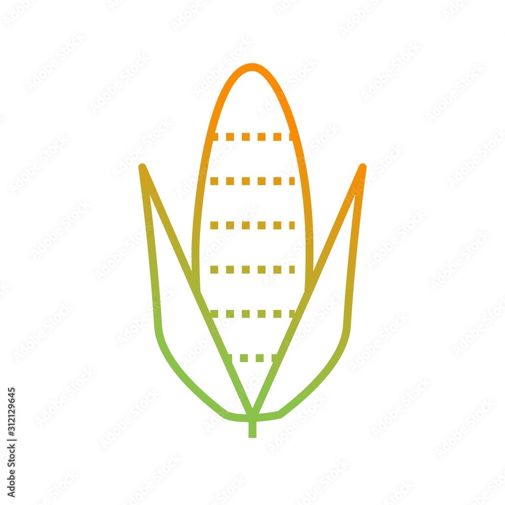 Poster Unique Corn Vector Line Icon