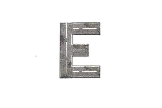 Paved road in the form of the English letter "E"