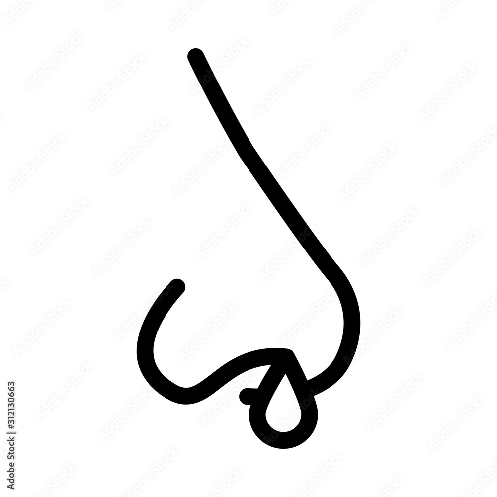 Poster running nose icon vector. outline running nose sign. isolated contour symbol illustration