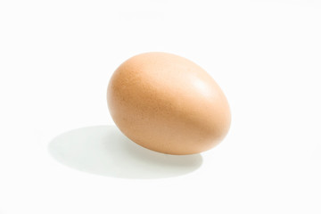 Raw chicken egg, top view. 