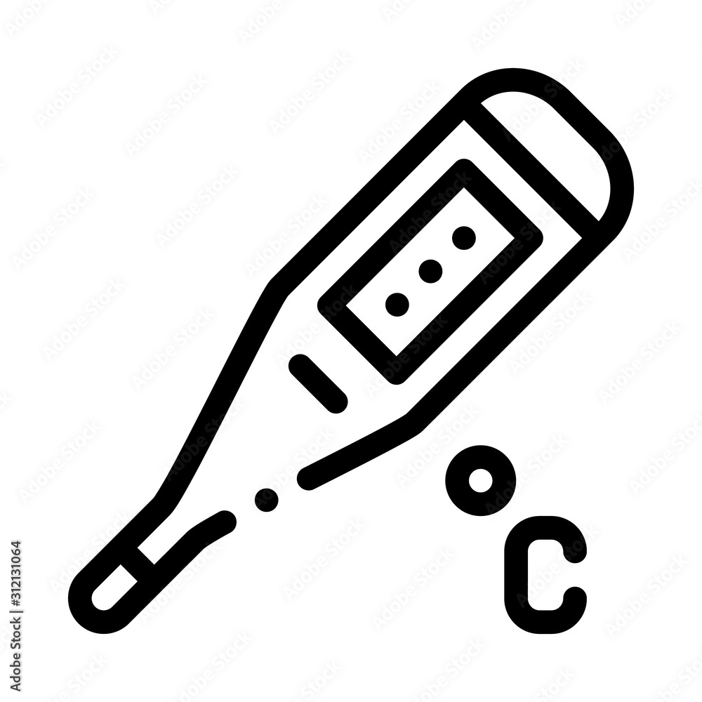 Poster thermometer tool icon vector. outline thermometer tool sign. isolated contour symbol illustration