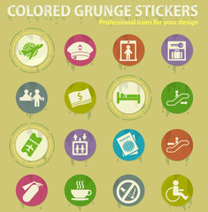 Airport and transport colored grunge icons