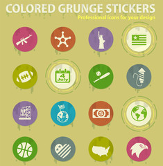 america colored grunge icons