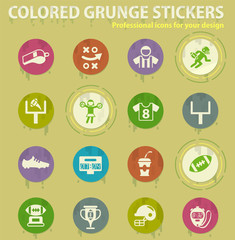 Fototapeta premium american football colored grunge icons