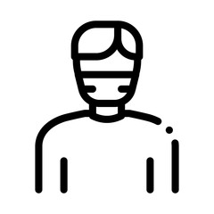 Man Facial Mask Icon Vector. Outline Man Facial Mask Sign. Isolated Contour Symbol Illustration