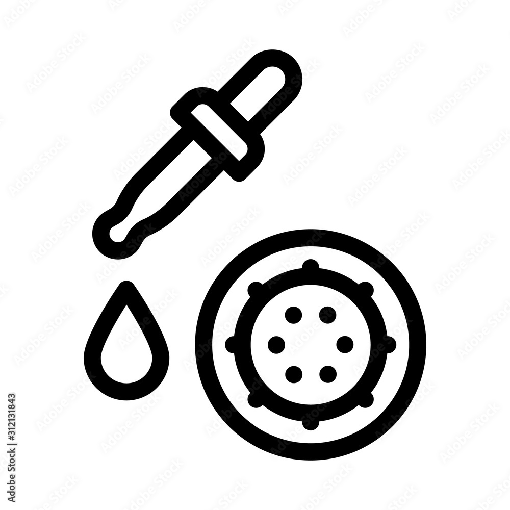 Poster pipette microbe icon vector. outline pipette microbe sign. isolated contour symbol illustration
