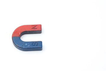 Red and Blue color of magnet on isolated background