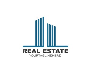 real estate modern city building vector template