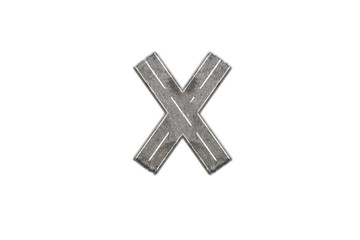 Fototapeta premium Paved road in the form of the English letter 