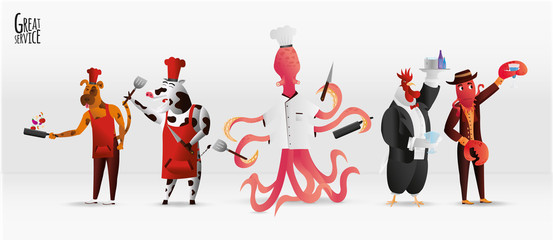 CHARACTERES FOOD RESTAURANT GREAT SERVICE