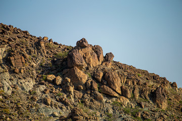 mountain landscape with rocks and sky