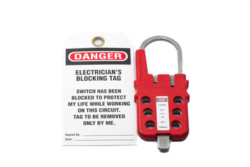 Tag Out Danger label with hasp