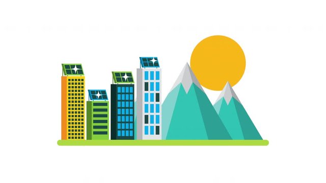 green city eco friendly animation
