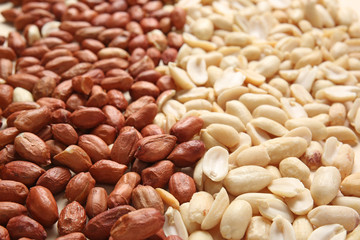 Heap of tasty peanuts, closeup