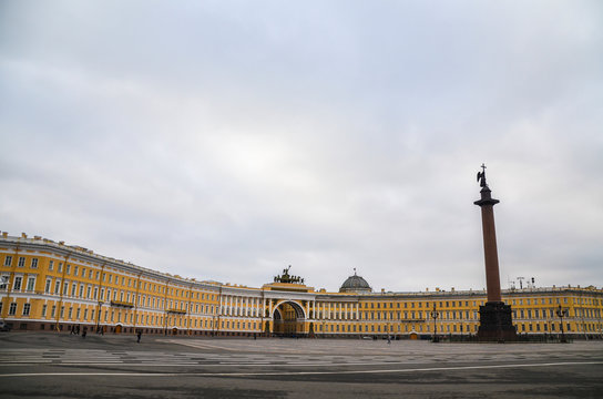 View of the winter Palace Square in St. Petersburg, Russia