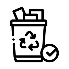 Recycling Trash Icon Vector. Outline Recycling Trash Sign. Isolated Contour Symbol Illustration