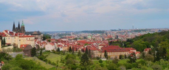 Naklejka na ściany i meble Panorama Prague, Czech