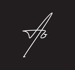 Couple Cursive Letters Initial Signature Handwriting Calligraphy