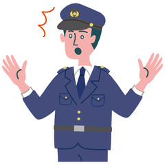 警察官　びっくり　男性