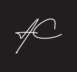 Couple Capital Letters Signature Style Cursive Calligraphy