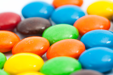 Close up - out of focus,A pile of colorful chocolate coated candy