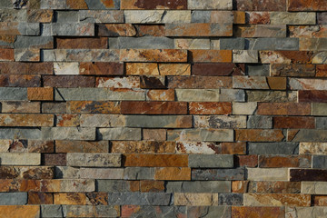 closeup of multicolored brick wall background