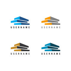 Modern Real Estate company Logo Design, Building, Construction Working Industry concept Icon. Residential contractor, General Contractor and Commercial Office Property business logos.