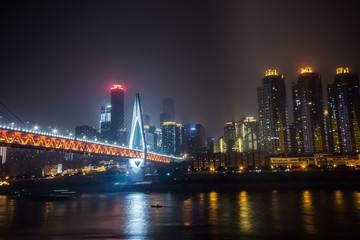Fototapeta premium Chongqing Yangtze River night scene