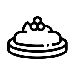Caviar On Cracker Icon Vector. Outline Caviar On Cracker Sign. Isolated Contour Symbol Illustration