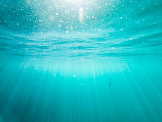 Light rays underwater in the ocean