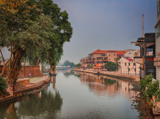 Fototapeta na wymiar Beautiful view of Malacca River
