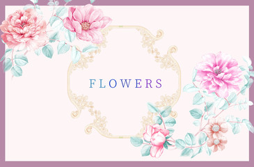 Elegant purple watercolor flower illustration