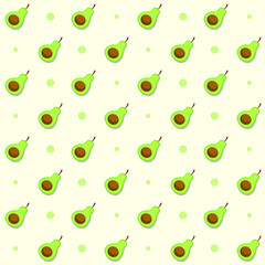 vector cartoon avocado fruit repeatable seamless pattern