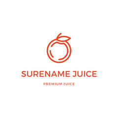 Orange fruit juice logo design vector illustration icon custom logo design vector